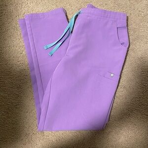 Figs Purple Women's Joggers with Blue Drawstring